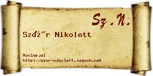 Szür Nikolett névjegykártya